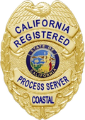 California Registered Process Server badge, No. PS0233